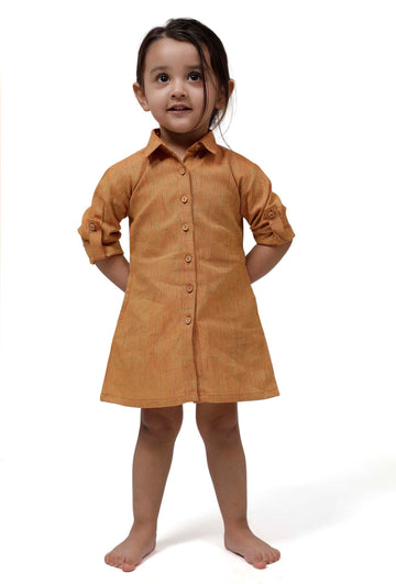 Rustic Melange Tunic Dress with Waist Belt